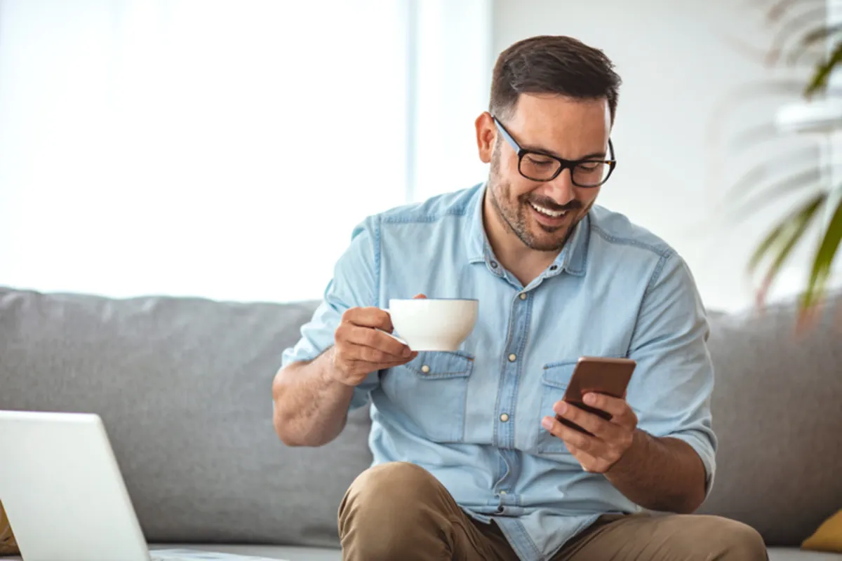 Patient reviewing personalized lab results from home